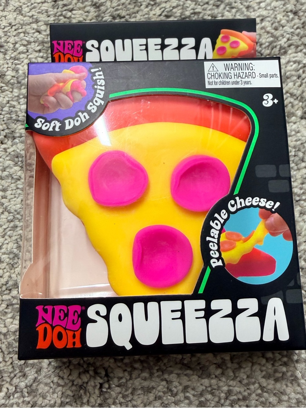 Nee Doh Squeezza Pizza Squishy Toy - Yellow & Pink